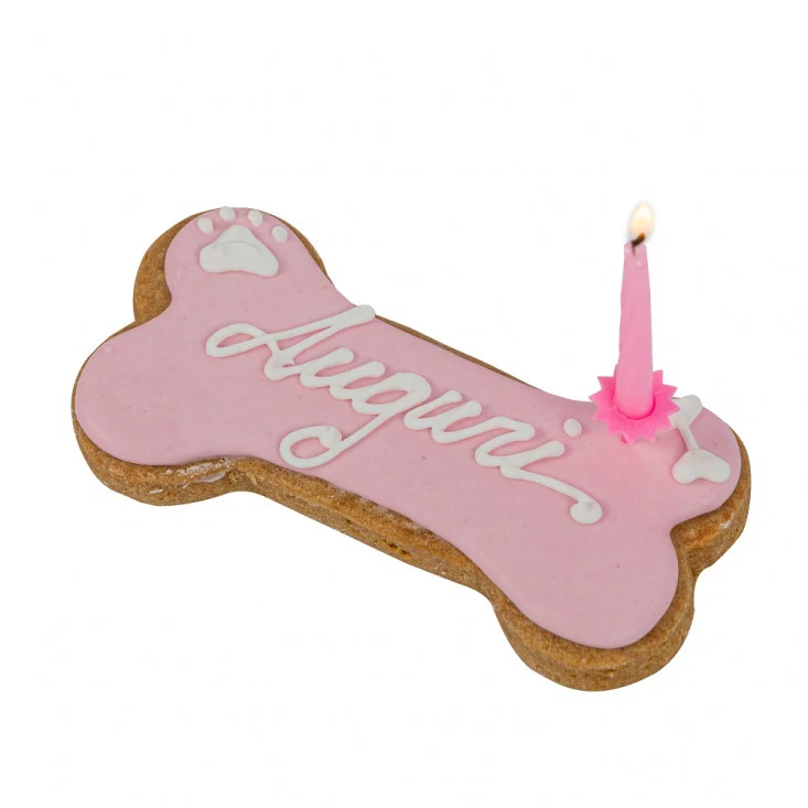 DoggyeBag Birthday Bone Biscotto per Cani Rosa 85 g