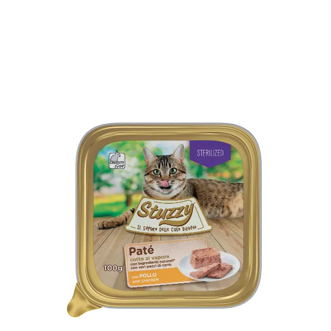 Stuzzy Paté per Gatti Sterilizzati con Pollo 100g Umido per Gatto