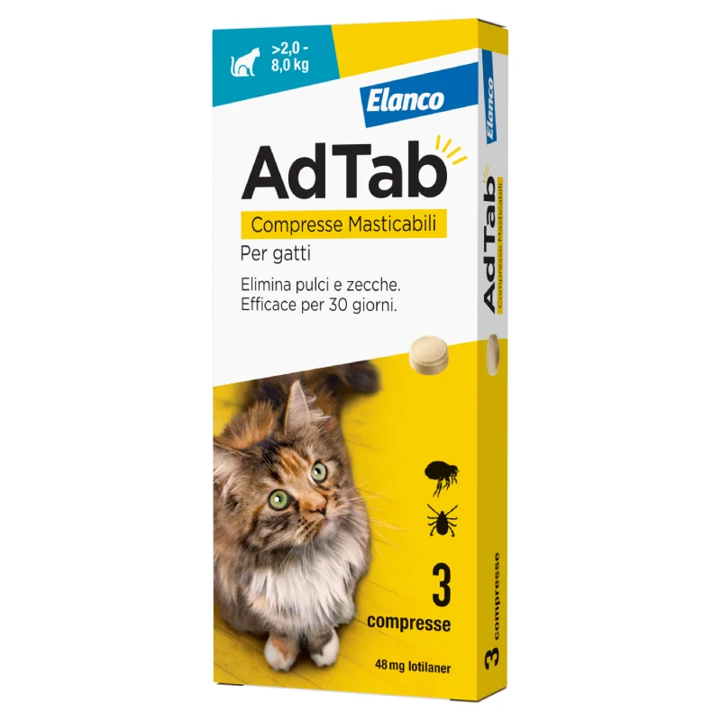 AdTab 2-8kg 48mg per Gatto - 3 Compresse Azzurro