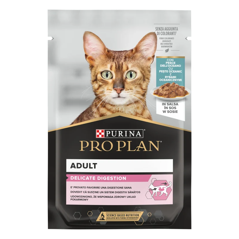 Pro Plan Nutrisavour Delicate Digestion Pezzetti Pesce Oceano in Salsa 85gr