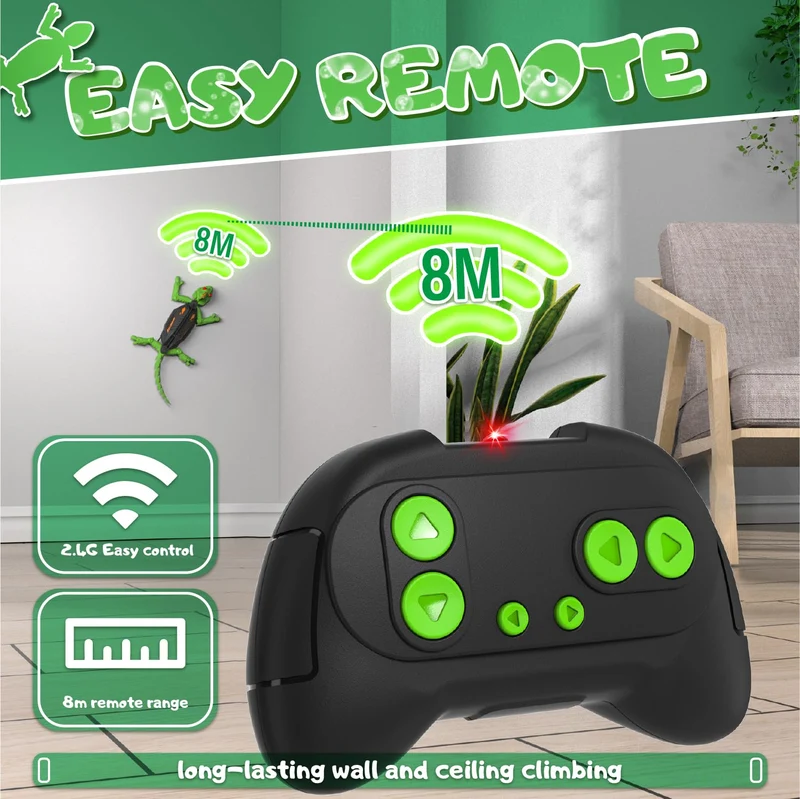 snookids Geco Ragno Robotico, Robot Giocattolo per Giochi Bambini che Si Arrampica su Pareti e Soffitti, con Occhi LED Luminosi, Movimenti Realistici, Regalo per Maschio e Ragazze 3 4 5 6 7 8+ Anni