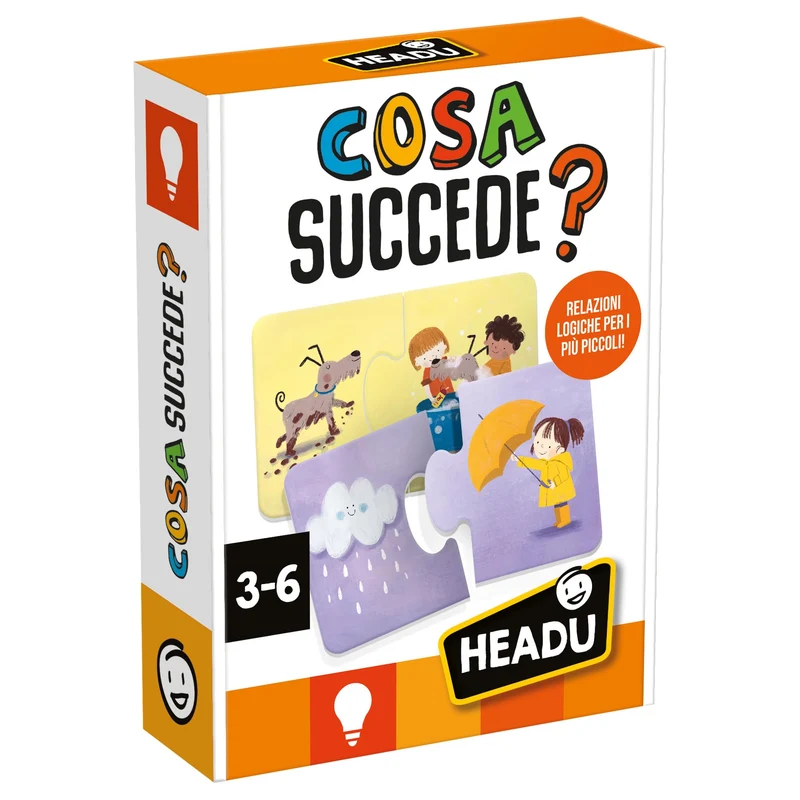 HEADU - Cosa Succede - Comprendere le Relazioni! | Giochi Educativi Bambini 3 4 5 Anni, Gioco Didattico per Sviluppare il Pensiero Logico, Regalo Bambino Regalo Bambina, Made in Italy