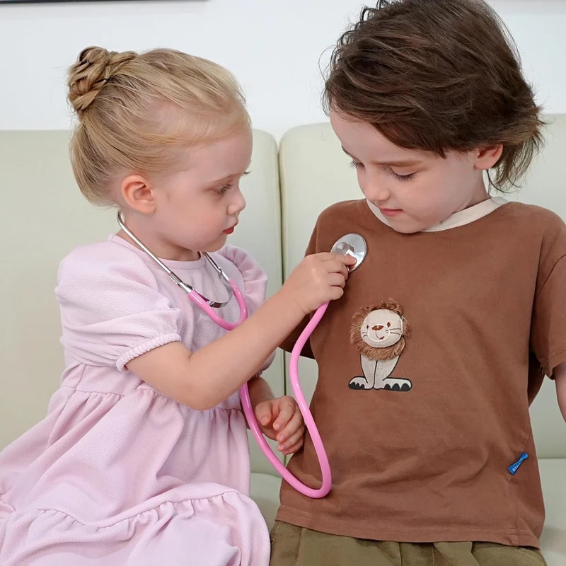 Stetoscopio Bambini Stetoscopio Giocattolo Giochi Di Ruolo Per Ragazze e Ragazzi Di 3+ Anni (Rosa Blu)