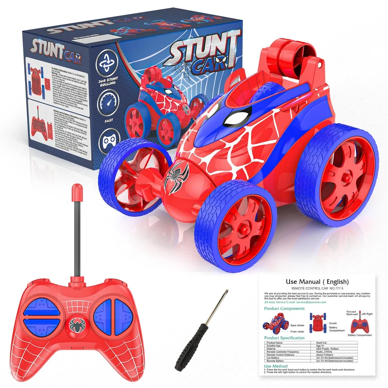 Mini Macchina Telecomandata Spider Acrobatica per Bambini 3 4 5 6 7 Anni, Macchinina Radiocomandata Auto RC Giochi Regalo Compleanno Pasqua Natale Giocattoli Gioco Bimbi Stunt Remote Control Car