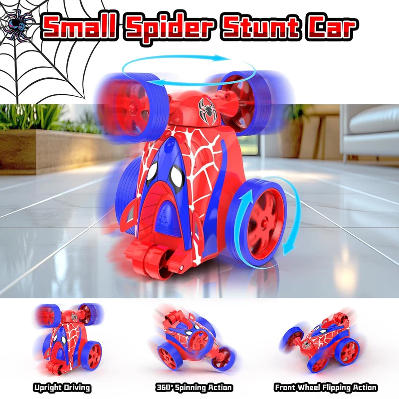Mini Macchina Telecomandata Spider Acrobatica per Bambini 3 4 5 6 7 Anni, Macchinina Radiocomandata Auto RC Giochi Regalo Compleanno Pasqua Natale Giocattoli Gioco Bimbi Stunt Remote Control Car