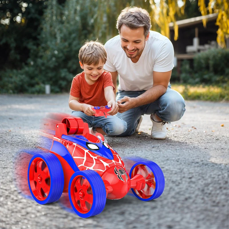 Mini Macchina Telecomandata Spider Acrobatica per Bambini 3 4 5 6 7 Anni, Macchinina Radiocomandata Auto RC Giochi Regalo Compleanno Pasqua Natale Giocattoli Gioco Bimbi Stunt Remote Control Car