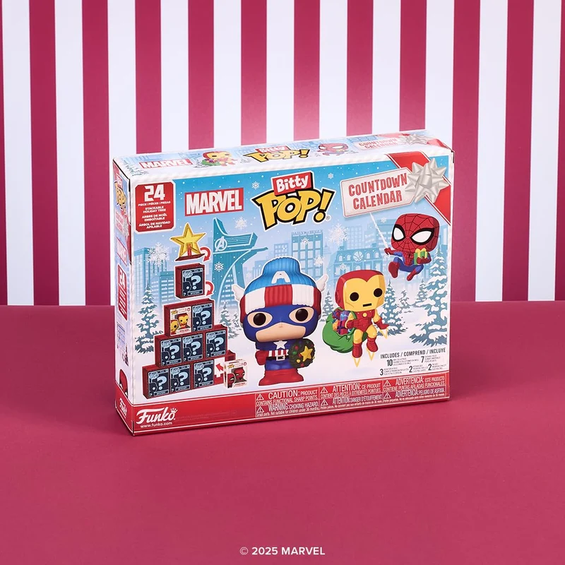 Funko Bitty Pop! Countdown Calendar: Marvel Comics- Calendario Dell'avvento - 24 Giorni di Sorprese - Mini Figura in Vinile da Colleziones - Mystery Box - Idea Regalo - di Natale