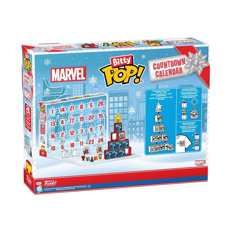Funko Bitty Pop! Countdown Calendar: Marvel Comics- Calendario Dell'avvento - 24 Giorni di Sorprese - Mini Figura in Vinile da Colleziones - Mystery Box - Idea Regalo - di Natale