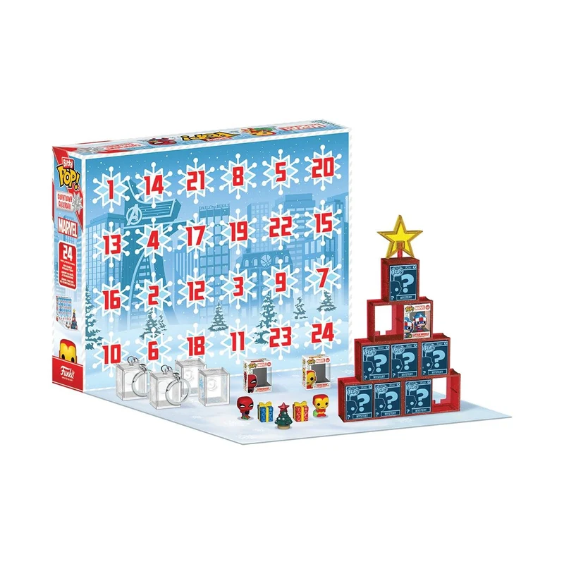 Funko Bitty Pop! Countdown Calendar: Marvel Comics- Calendario Dell'avvento - 24 Giorni di Sorprese - Mini Figura in Vinile da Colleziones - Mystery Box - Idea Regalo - di Natale