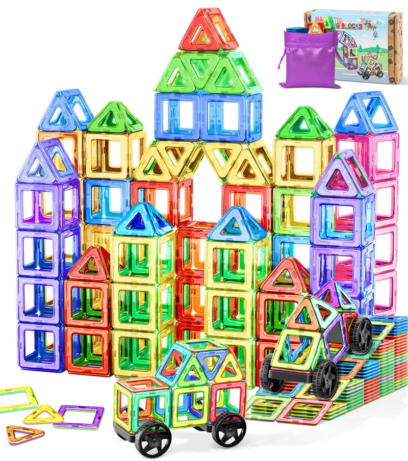 COOLJOYA Costruzioni Magnetiche 50 Pezzi, Costruzioni per Bambini 3 Anni Magneti Bambini, Costruzioni Magnetiche, Giochi per Bambini Giochi Montessori 3 4 5 6 7 8 Anni,Regali di Halloween