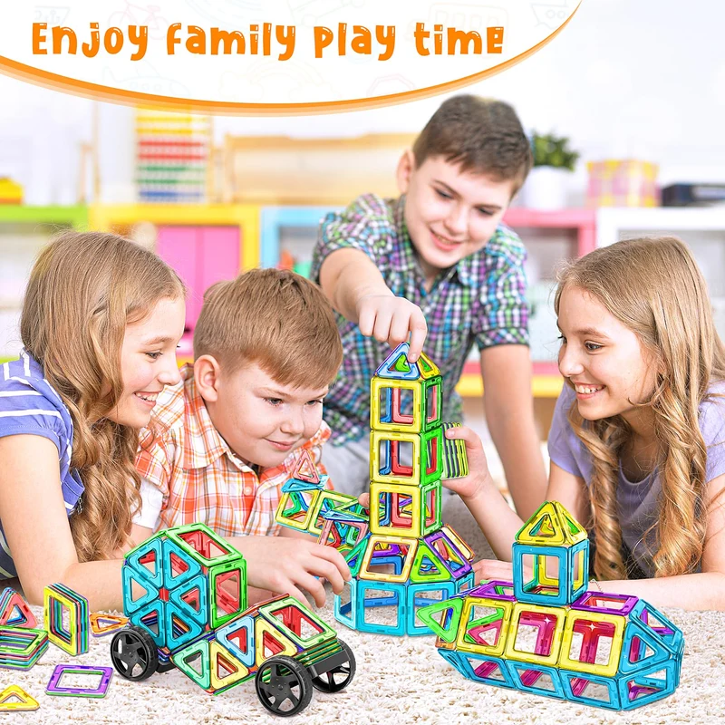 COOLJOYA Costruzioni Magnetiche 50 Pezzi, Costruzioni per Bambini 3 Anni Magneti Bambini, Costruzioni Magnetiche, Giochi per Bambini Giochi Montessori 3 4 5 6 7 8 Anni,Regali di Halloween