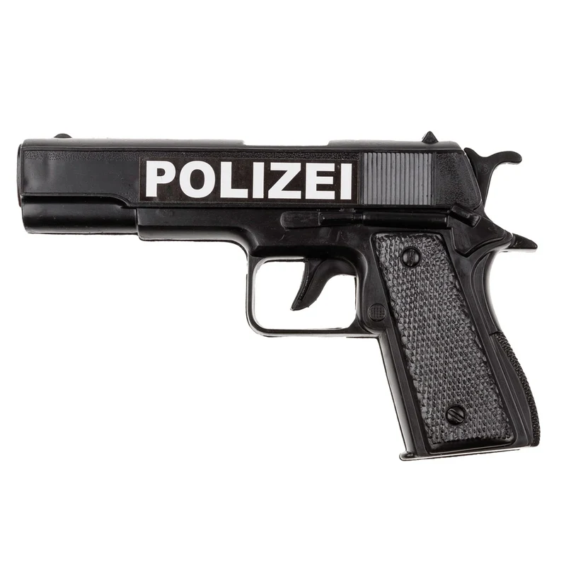 Idena 8040007 - Set da polizia, pistola, fondina e manette, set da gioco, festa a tema, carnevale