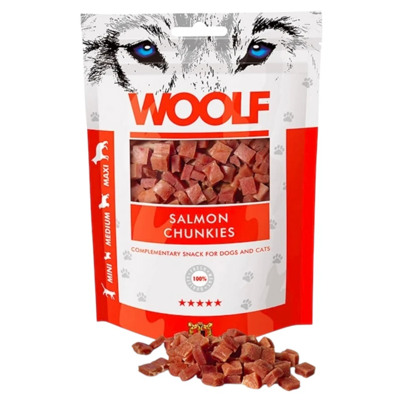 WOOLF Quadratini al Salmone 100gr