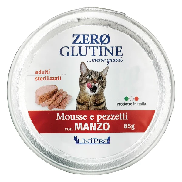 Unipro Zero Glutine Manzo 85g - Gatto