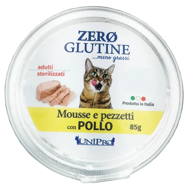 Unipro Zero Glutine Mousse e Pezzetti con Pollo 85g