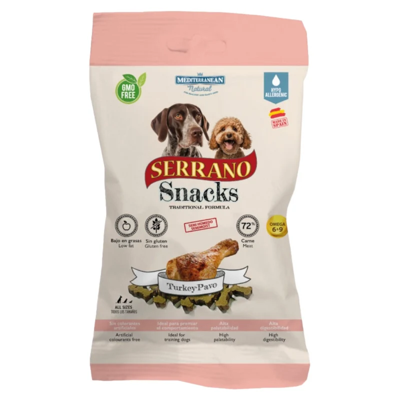 SERRANO Cane Snack Ossetti Tacchino 100Gr