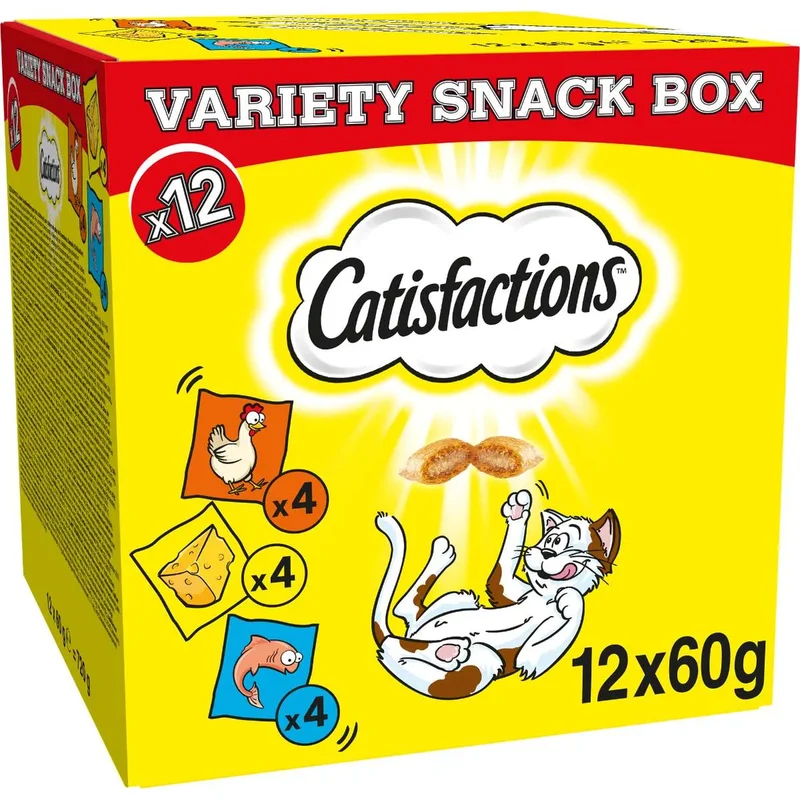 Catisfactions Variety Box 12x60g - Snack per Gatti