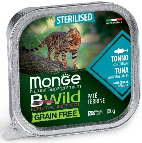 Monge Bwild Grain Free Sterilised Tonno Gatto 100g