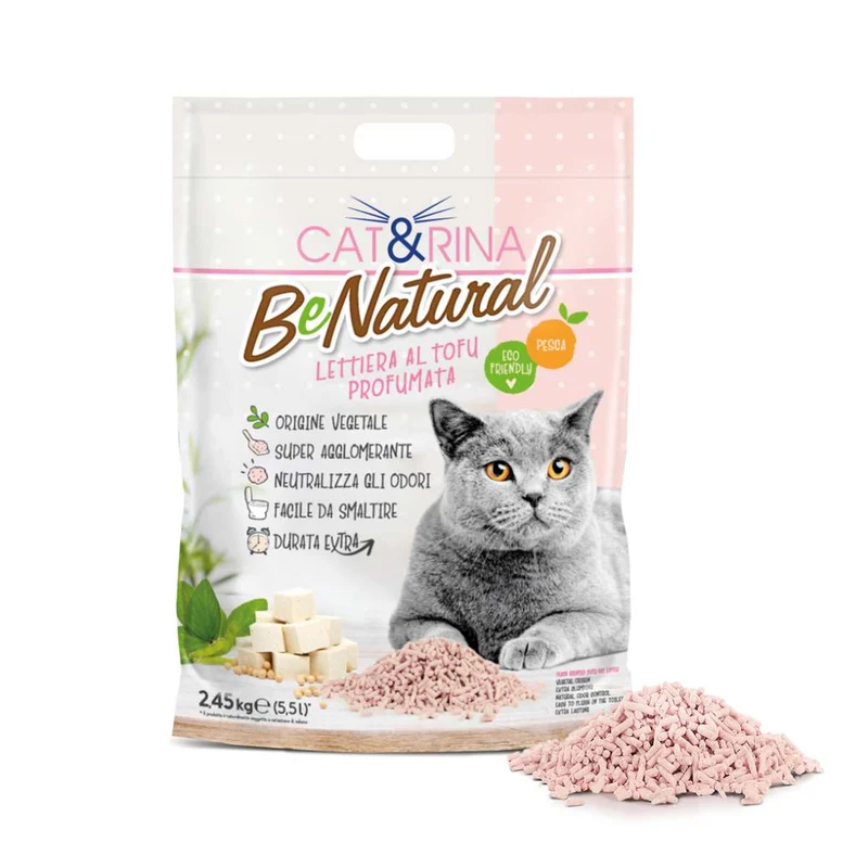 Cat&rina BeNatural 5,5L - Lettiera da Wc al Tofu - Profumo Pesca