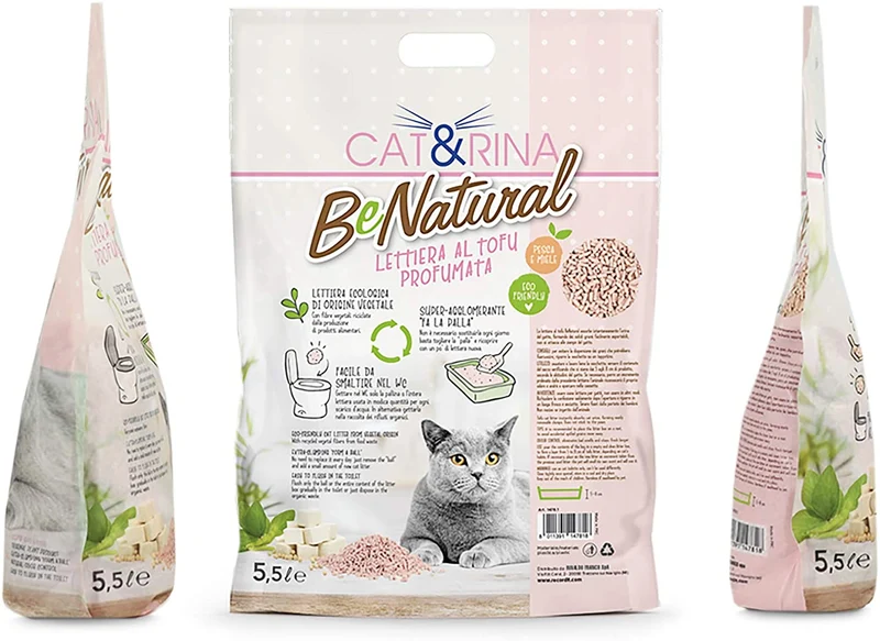 Cat&rina BeNatural 5,5L - Lettiera da Wc al Tofu - Profumo Pesca