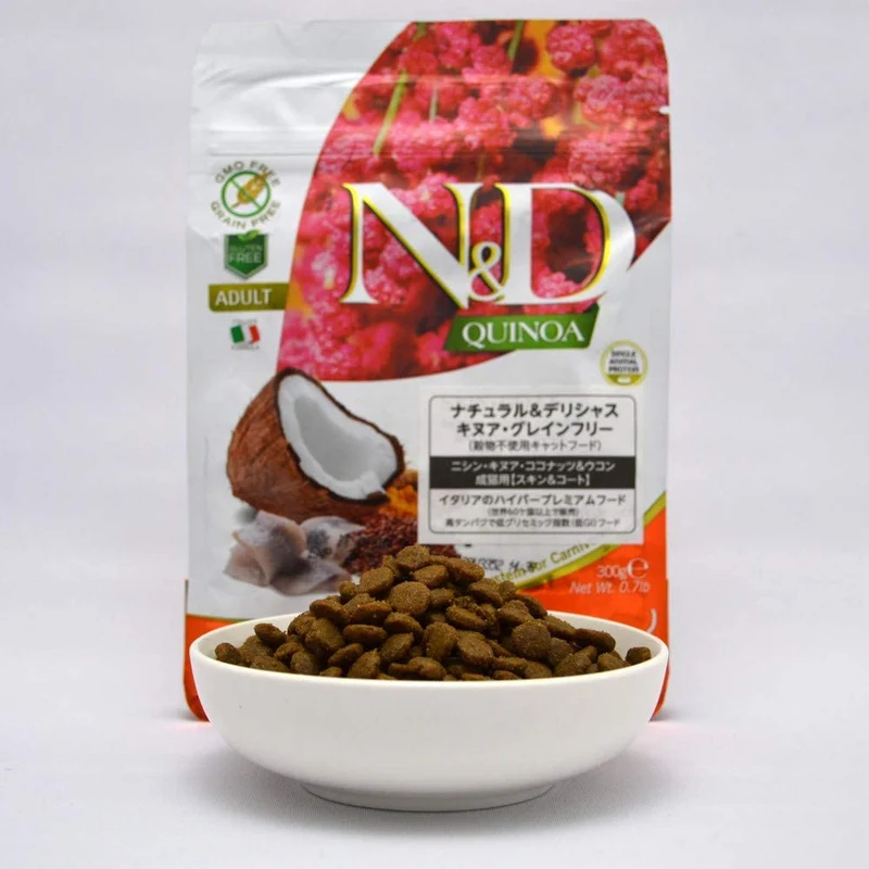 Farmina N&D Quinoa Grain Free Skin&Coat Aringa 300g Crocchette Gatti