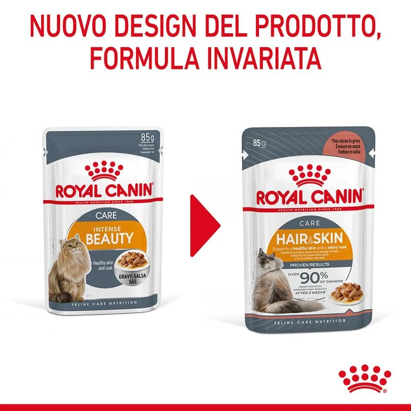 12x85g Royal Canin Hair&Skin Care in Salsa - Umido Gatto