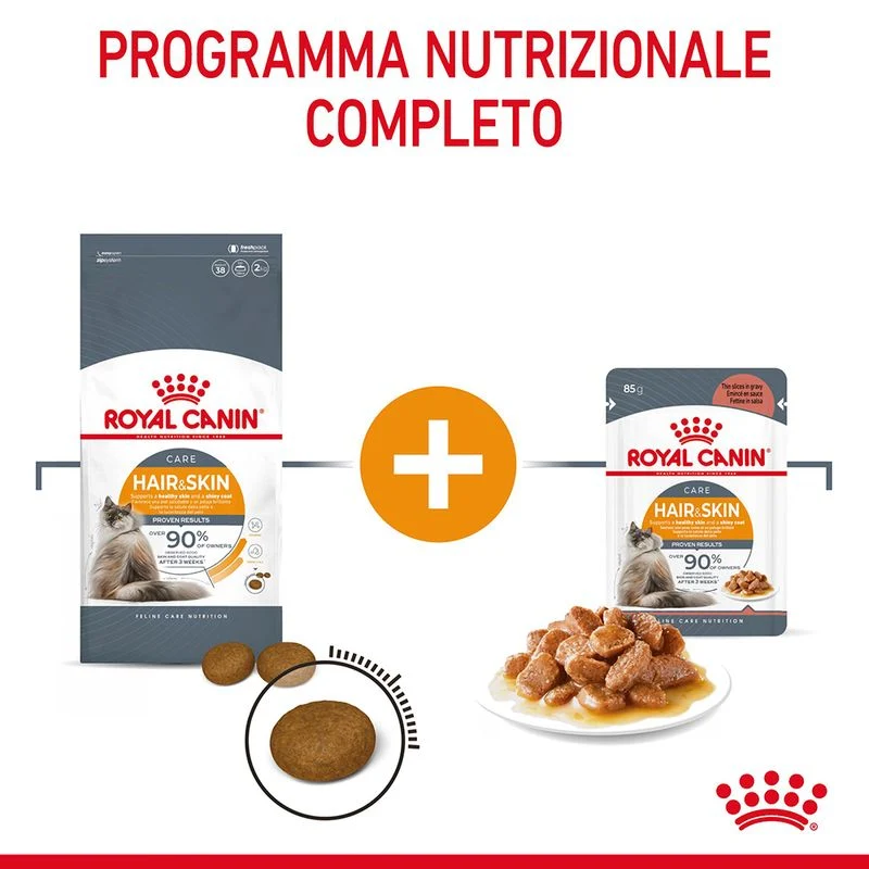 12x85g Royal Canin Hair&Skin Care in Salsa - Umido Gatto