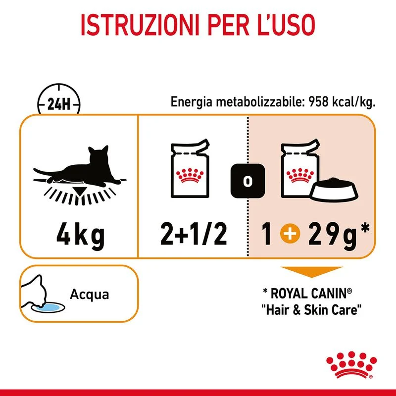 12x85g Royal Canin Hair&Skin Care in Salsa - Umido Gatto