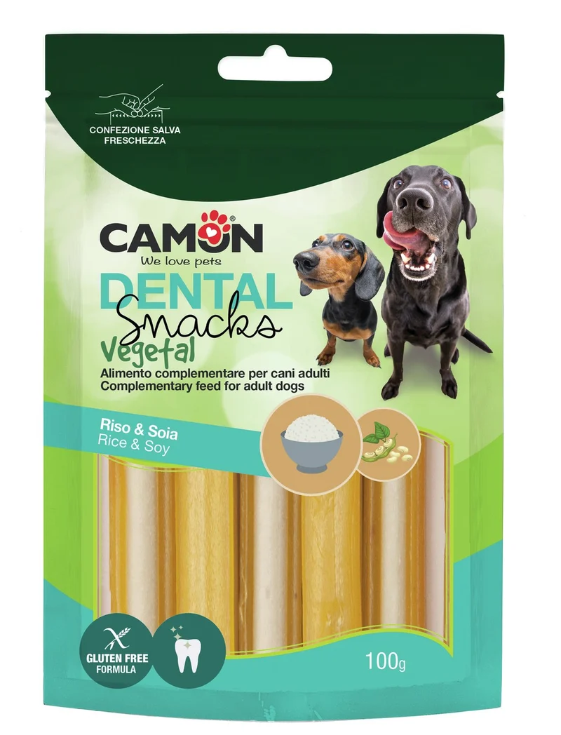 Camon Dental Snack Vegetale Cannoli Ripieni con Riso e Soia – 100 g