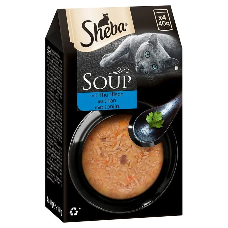 Sheba Soup con Tonno 4X40g cibo Umido per Gatti