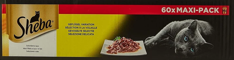 Sheba Selezione Delicata Salsa Pollo Pollame Anatra Tacchino 60x85g