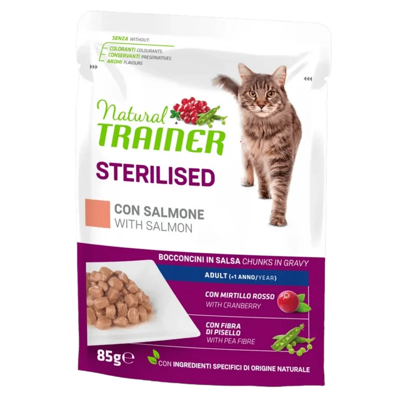 TRAINER Gatto Sterilised Bocconcini in salsa Salmone 85gr