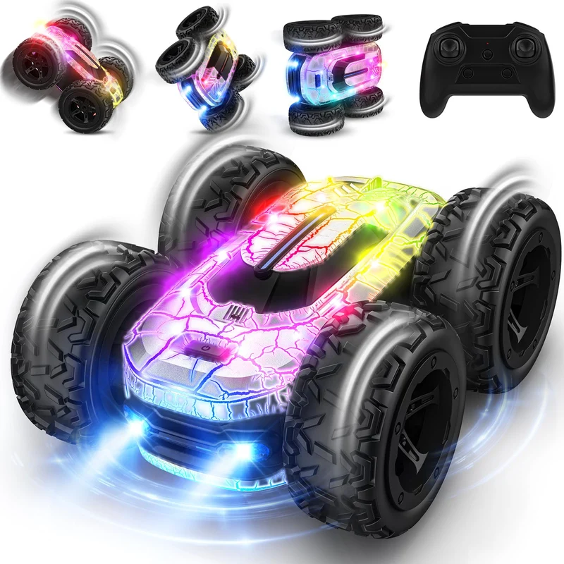 Macchina Telecomandata per Bambini, Rotazione a 360° con Luce LED 2.4GHZ 4WD RC Auto Telecomandata per Bambini 8-12 Anni RC Auto Giochi Interno All'Aperto Giardino Regalo Bambino Compleanno Giocattolo