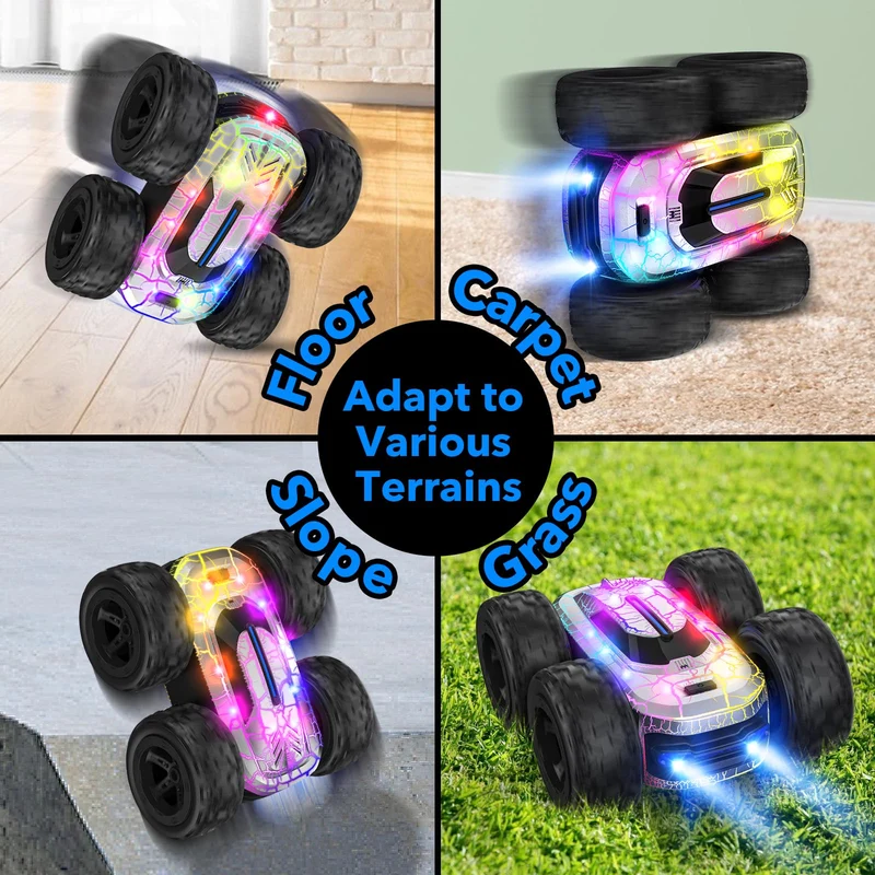 Macchina Telecomandata per Bambini, Rotazione a 360° con Luce LED 2.4GHZ 4WD RC Auto Telecomandata per Bambini 8-12 Anni RC Auto Giochi Interno All'Aperto Giardino Regalo Bambino Compleanno Giocattolo