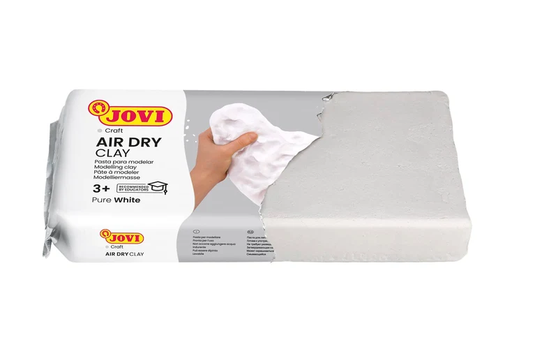 Jovi Air Dry - Pasta da modellare, essiccazione all'aria senza forno, bianco puro, facile da pulire, 1 chilo (86)