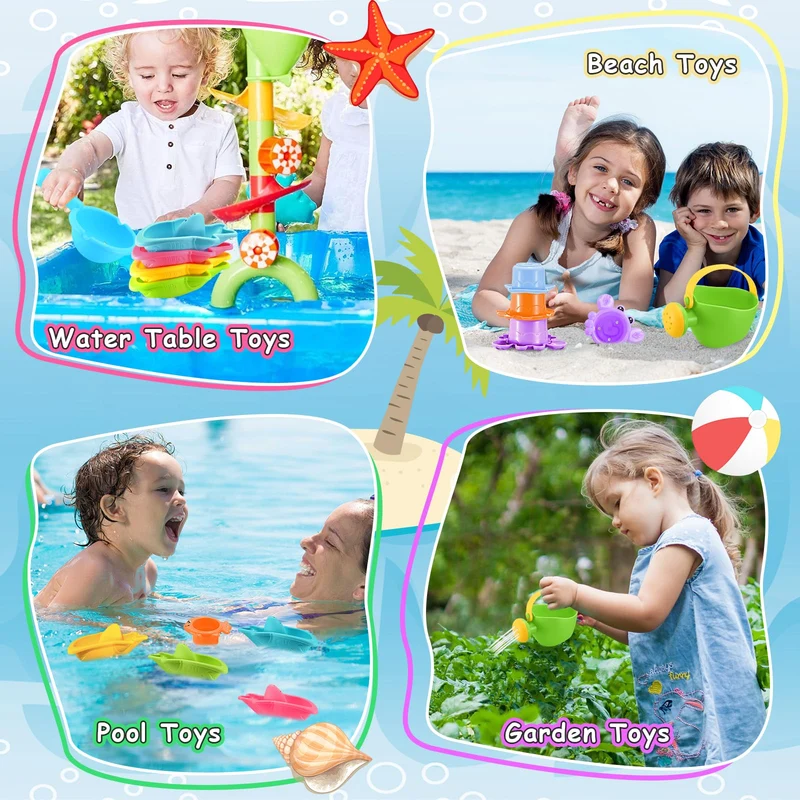 Giocattoli da Bagno,Giocattolo da bagno 5 Barca Giochi bagnetto Giocattoli da Bagnetto per Bambini,Mulino ad acqua rotante con Ventose,Giochi Bagnetto per Bambini 1 2 3 4 Anni