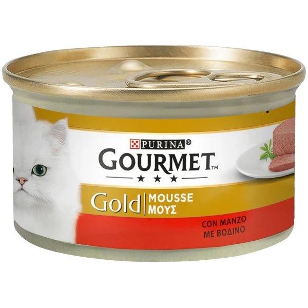Gourmet Gold Mousse con Manzo 85g - Cibo Umido per Gatti