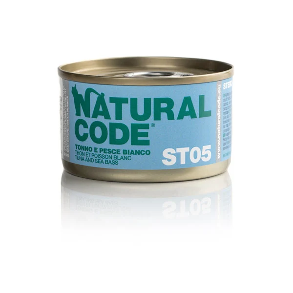 Natural Code ST05 Tonno e Pesce Bianco 85g Umido per Gatti Sterilizzati