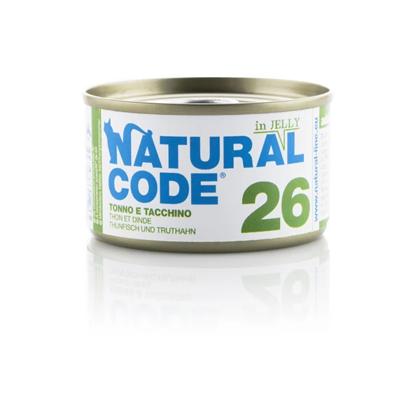 Natural Code 26 Tonno e Tacchino in Jelly 85g Umido per Gatti