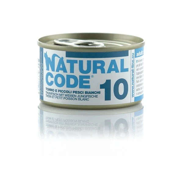 Natural Code 10 Tonno e Piccoli Pesci Bianchi 85g Umido per Gatti