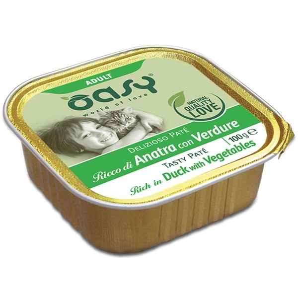 Oasy Delizioso Paté Adult Anatra 100g Umido per Gatti