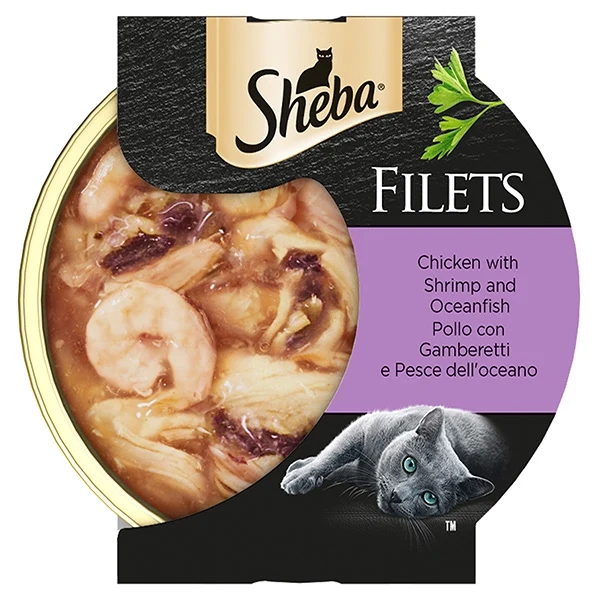 Sheba Filets Pollo con Gamberetti e Pesce dell'Oceano 60g