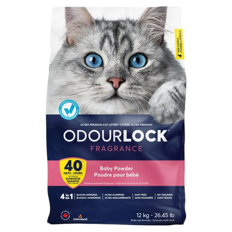 ODOURLOCK Lettiera Gatto Agglomerante Borotalco 12Kg