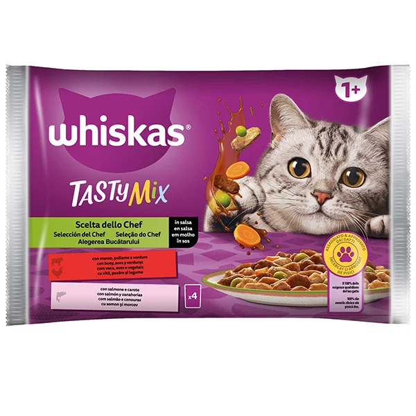 4x85g Whiskas Tasty Mix Scelta dello Chef in Salsa