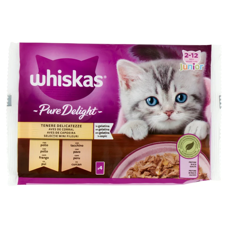 4x85g Whiskas Pure Delight Junior in Gelatina