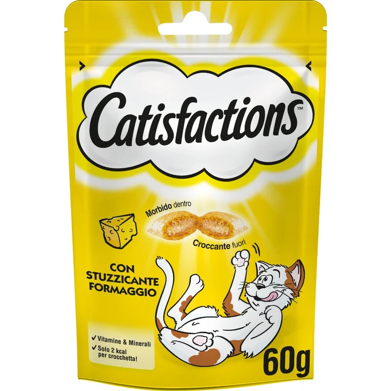 4x60g Catisfactions con Pollo Formaggio Salmone Manzo - Gatto