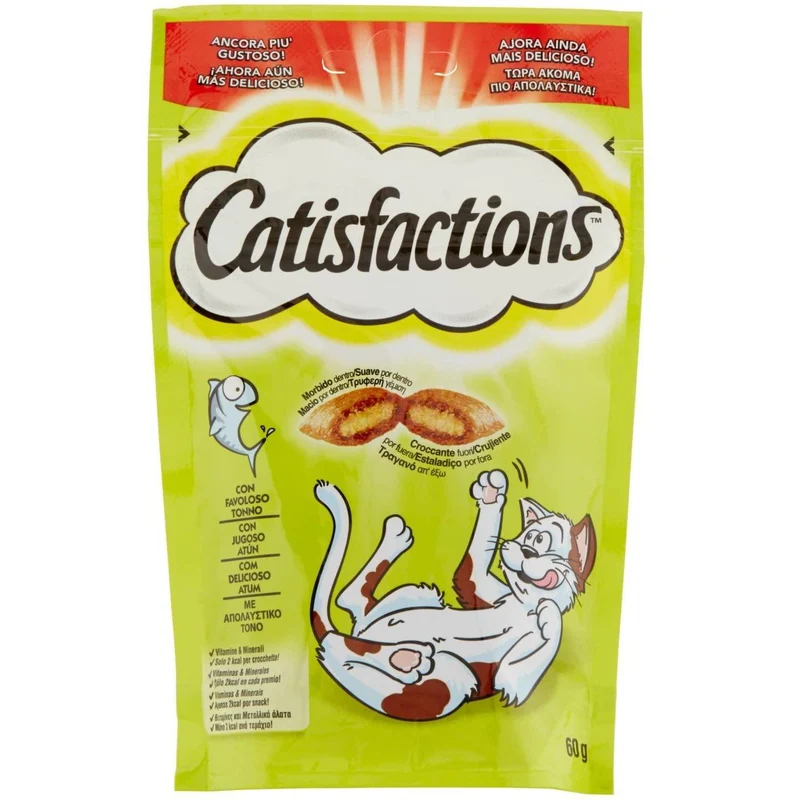 3x60g Catisfactions con Tonno - Snack per Gatti