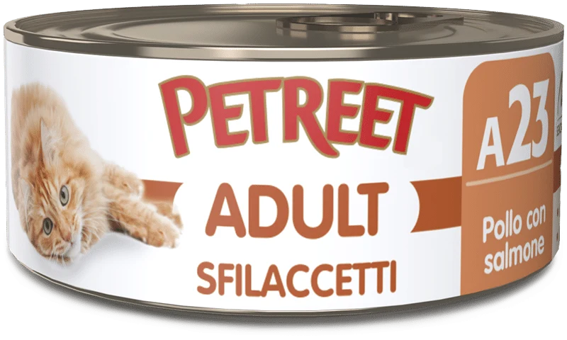 PETREET A23 Cat Sfilaccetti di Pollo con Salmone 70Gr