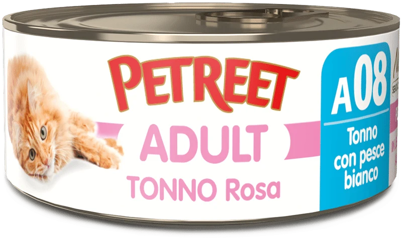 PETREET A08 Cat Tonno Rosa con Pesce Bianco 70Gr