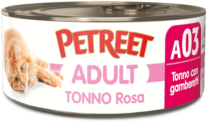 PETREET A03 Cat Tonno Rosa con Gamberetti 70Gr